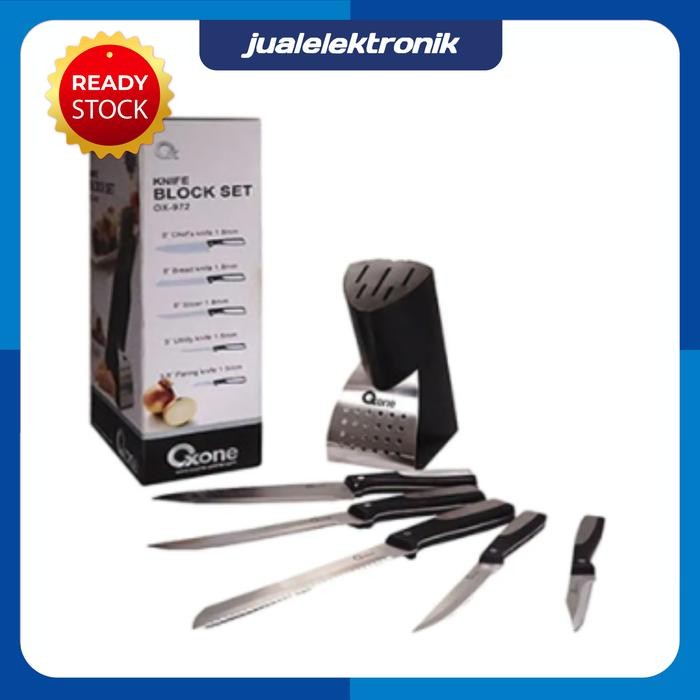 Siap Kirim Oxone OX-972 Pisau Dapur Block Set Lengkap