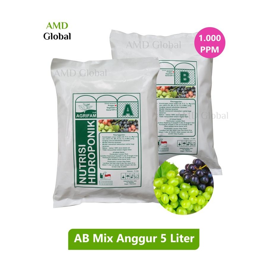 AB Mix Nutrisi Hidroponik Buah Anggur 5 Liter