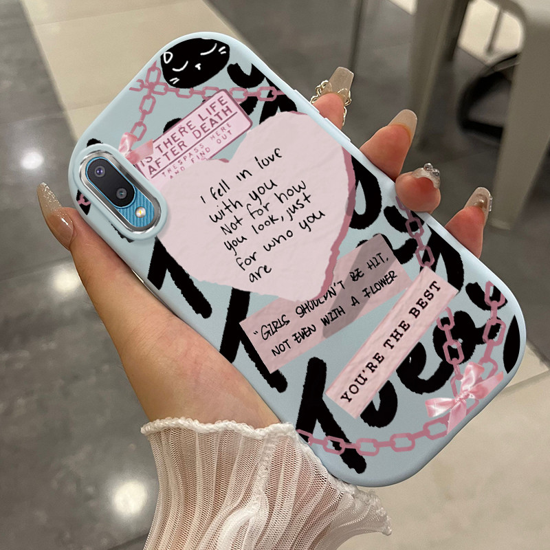 Casing Hp Untuk Samsung Galaxy A02 M02 Case Hati mode Kesing ponsel Kasing Tekstur Kulit bayi Siliko