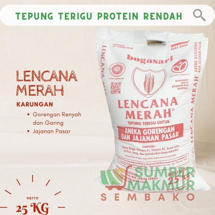 

TEPUNG TERIGU LENCANA MERAH 25 KG [GOJEK/ GRAB ONLY]