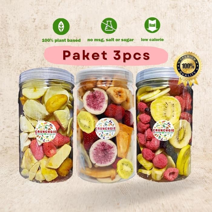 

Paket 3pcs Cemilan Buah Sayur Renyah Keripik Sayur Mix Buah Sehat Rendah Kalori
