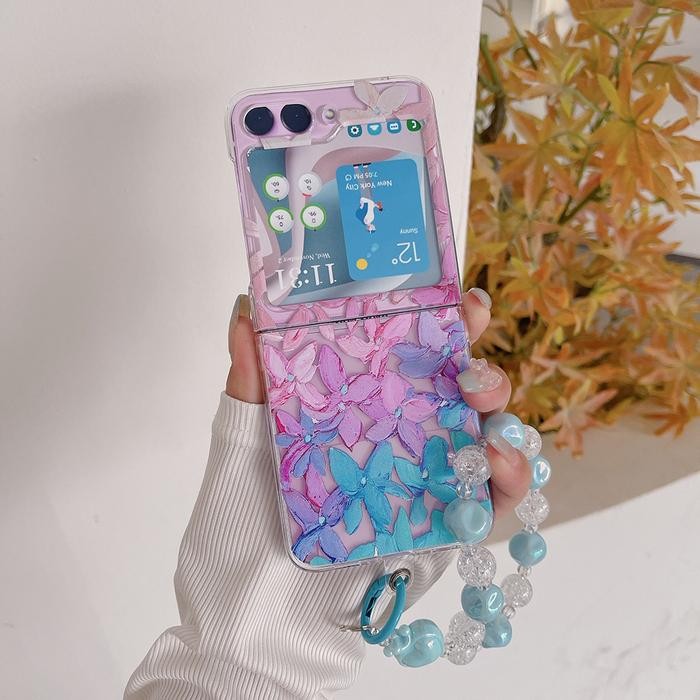 NEW flower clear case casing samsung z flip 5 5G z flip5 zflip lucu