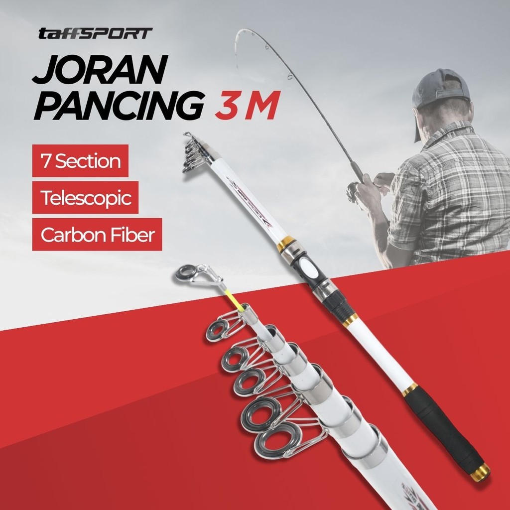 taff TaffSPORT GHOTDA Joran Pancing Antena Portable Carbon Fiber - CF3000 promo