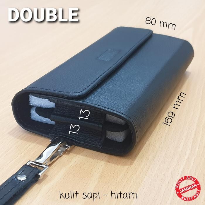 Dompet hp double kulit asli genggam tali lengan