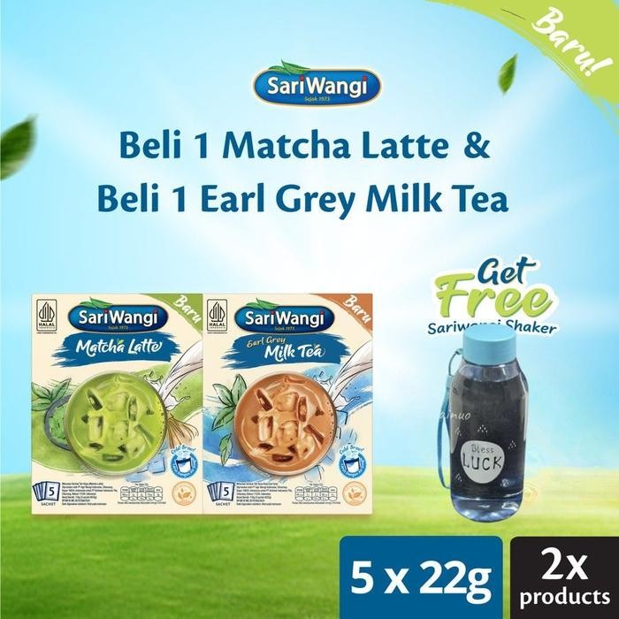 

Promo [Free Botol Minum] Sariwangi Earl Grey Milk Tea + Matcha Latte Terjamin