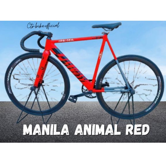 SEPEDA FULLBIKE FIXIE MANILA ANIMAL RED SIAP PAKAI