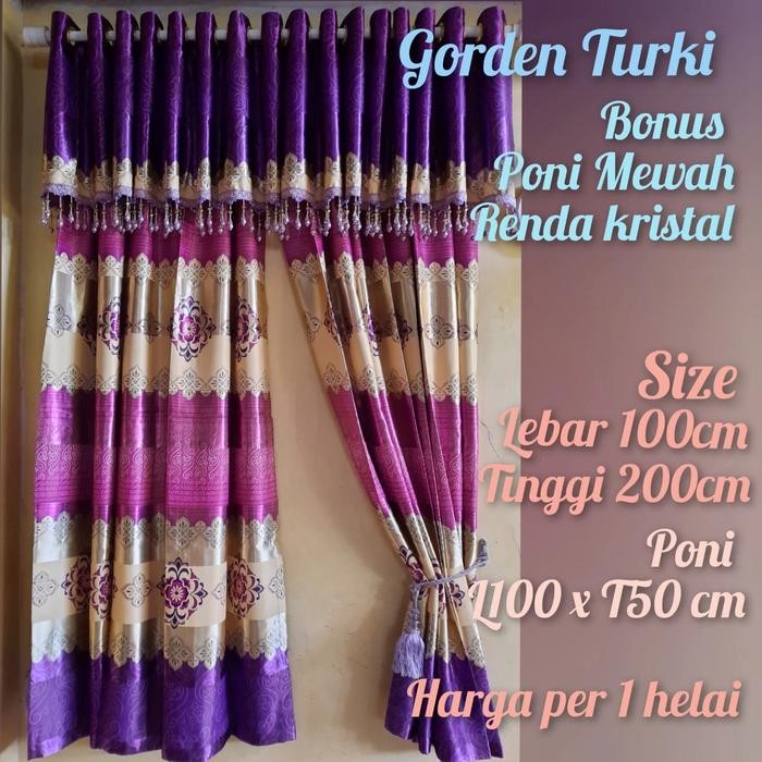 GORDEN MEWAH TURKI UNGU PINK BONUS PONI RENDA KRISTAL SALE HORDENG