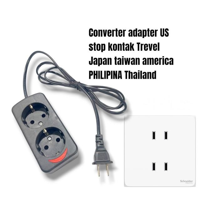 Colokan Listrik kaki dua 2 Pin Gepeng Travel Adaptor USA Japan Tipe A - Colokan Listrik jepang