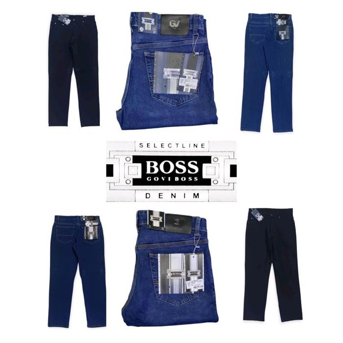 Celana Jeans Boss/Goviboss(Stretch) Soft Jeans Size 29 - 38 Panjang Pria Dewasa Slim Fit
