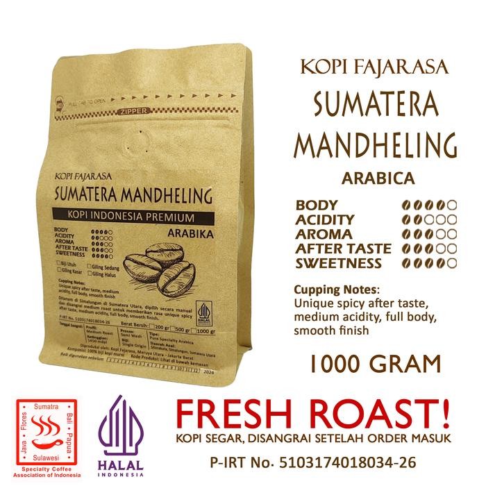 

Kopi Fajarasa Sumatera Mandheling Biji Kopi Arabica 1 kg
