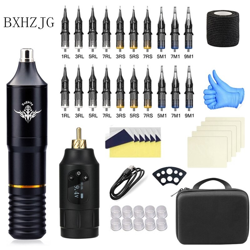 Tattoo Pen Cartridge Wireless Tattoo Machine Kit Beginner Rotary