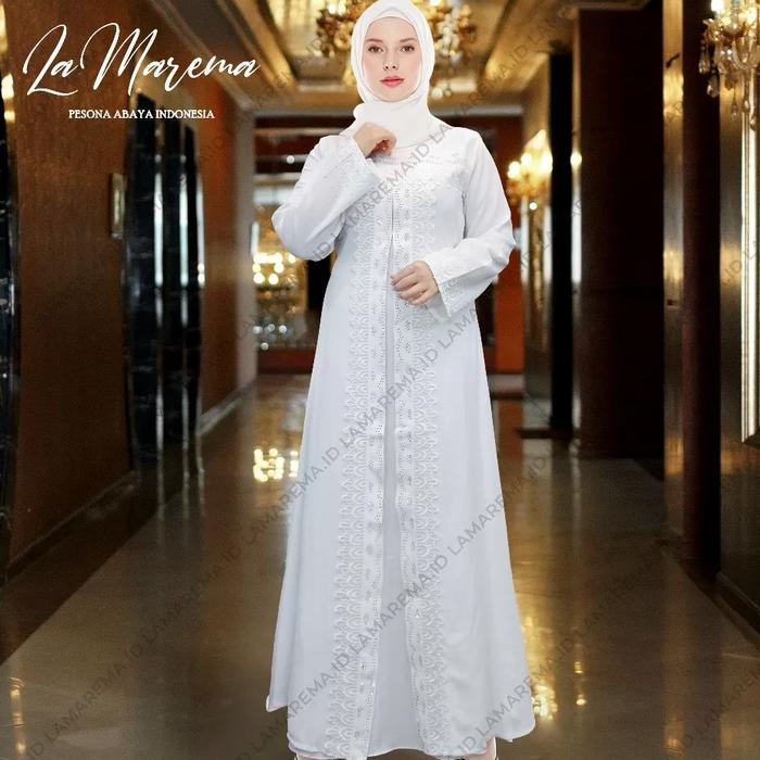 Gamis Putih Wanita Mewah Aba Putih Turkey Mewah Baju