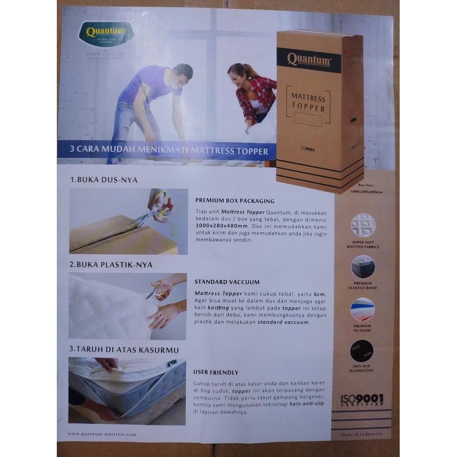 Quantum Matras Topper Pelapis Kasur 120 x 200