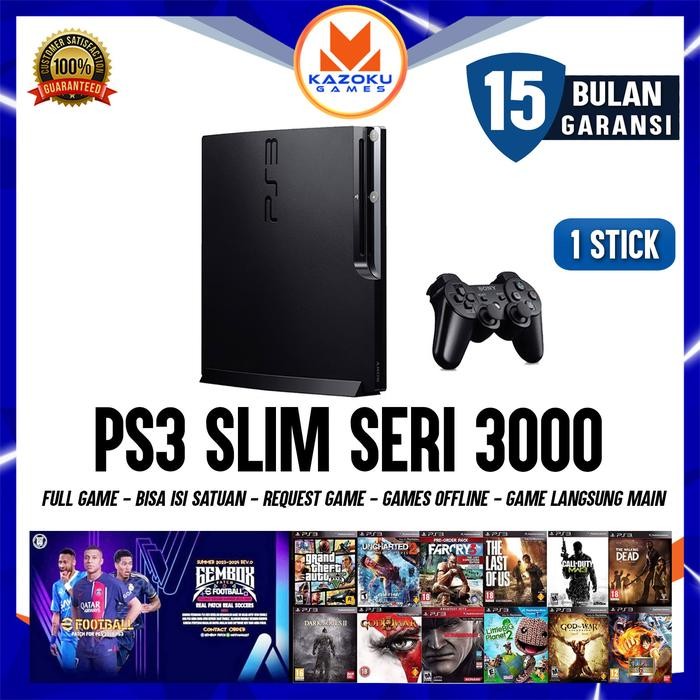 PS3 PS 3 SLIM SONY PLAYSTATION OFW SERI 3000 160GB - 500GB + 1STICK OP