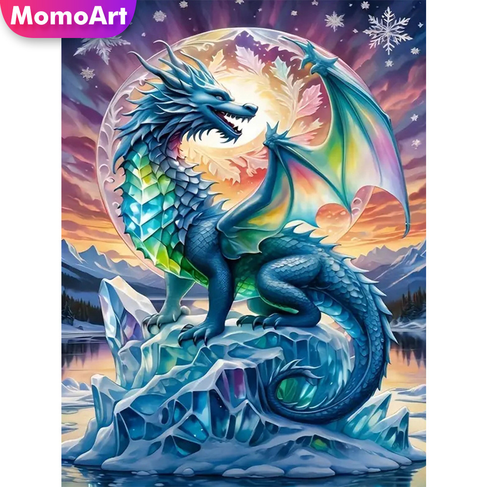 Momoart New Arrival Diamond Embroidery Dinosaur Picture Rhinestones Painting Dragon Animal 5D Diy