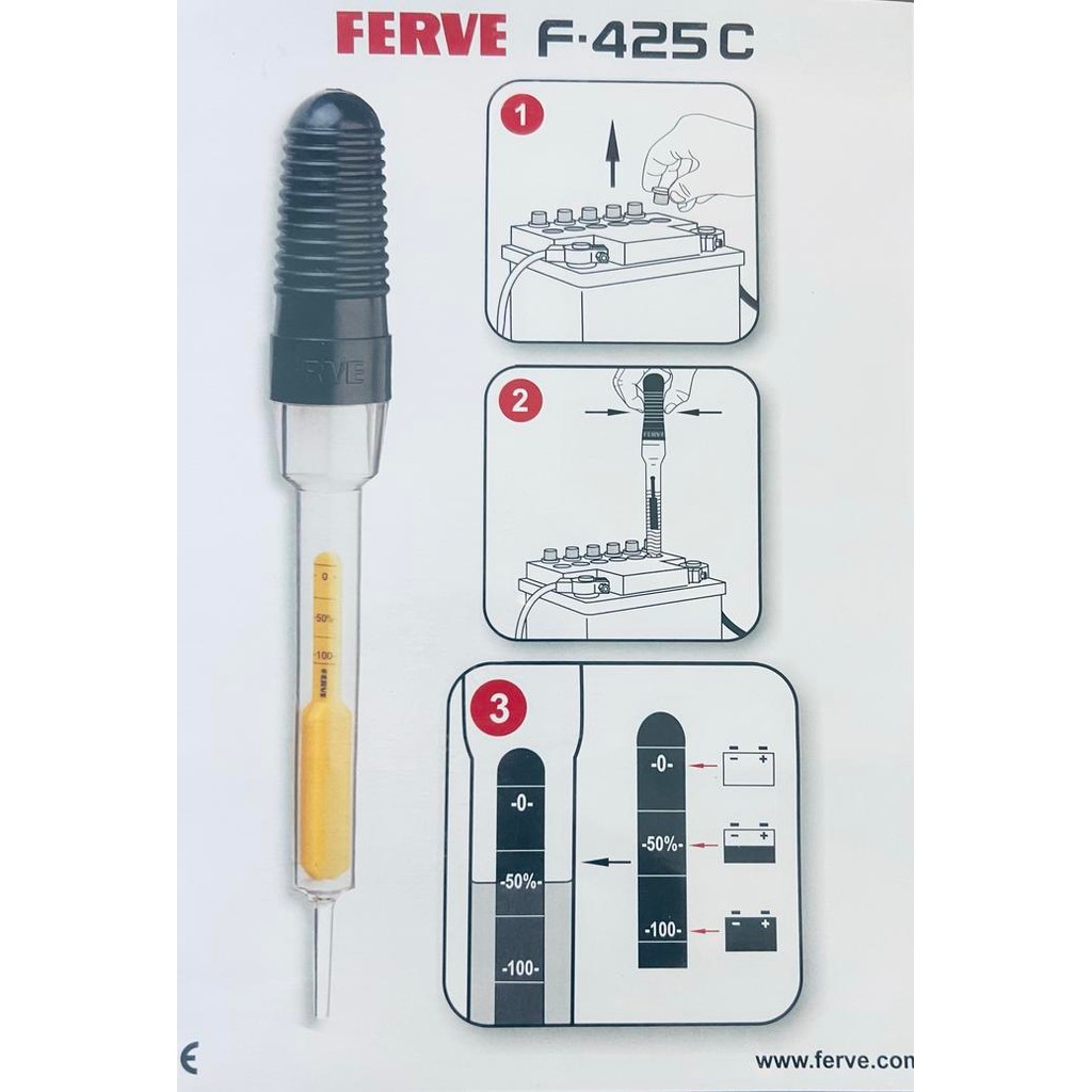 BATTERY HYDROMETER FERVE F-425C