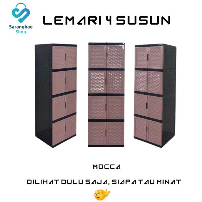 [Sh] Lemari Plastik Jumbo 2-4 Susun Lemari Pakaian Plastik Lemari Plastik Susun Lemari 2 Susun