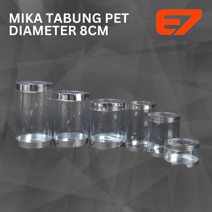 Mika Toples Tabung Plaik PET Kaleng Plaik Toples Diameter 8cm