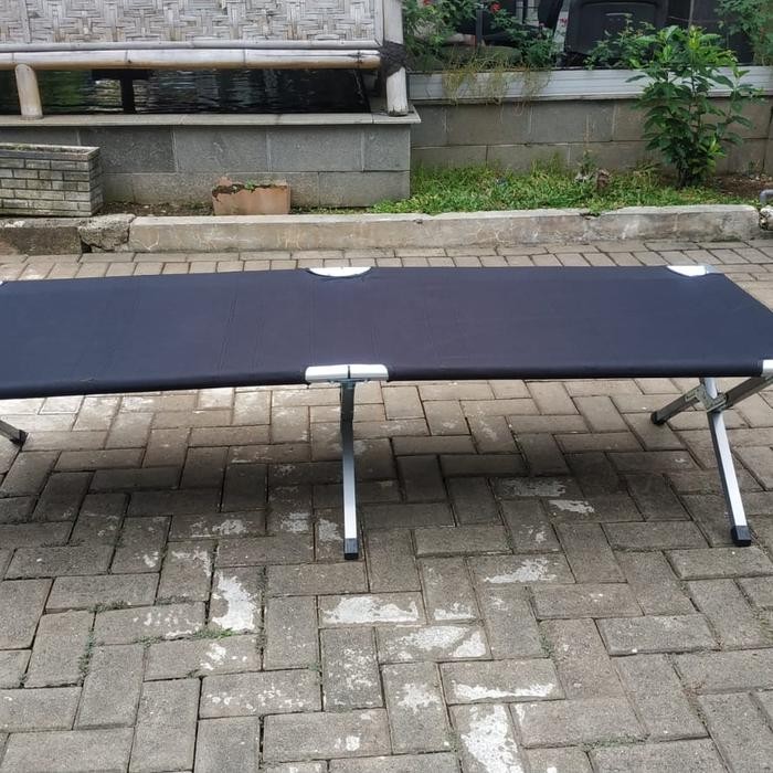 Consina - Folding Bed Velbed Alumunium Hitam - Tempat Tidur Lipat
