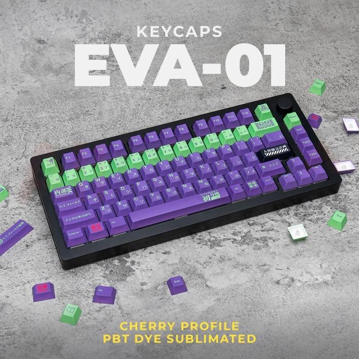 EVA-01 Evangelion PBT Dye Sub Keycaps