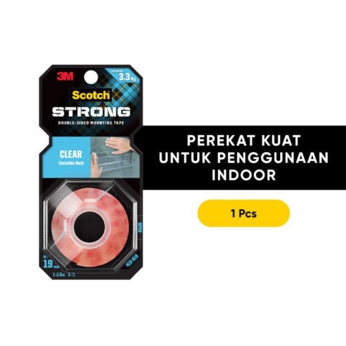 

Stok Baru Double Tape 3M Scotch Strong Clear Mounting Tape 410 19mm x 1,5 m