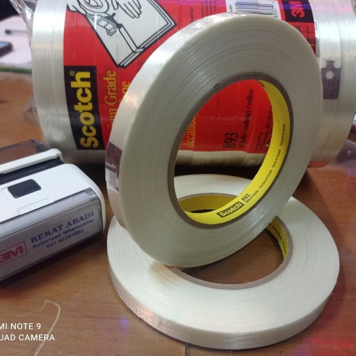 

Stok Baru 3M scotch filament 3M 893 tape clear 12mmx55M per rolls
