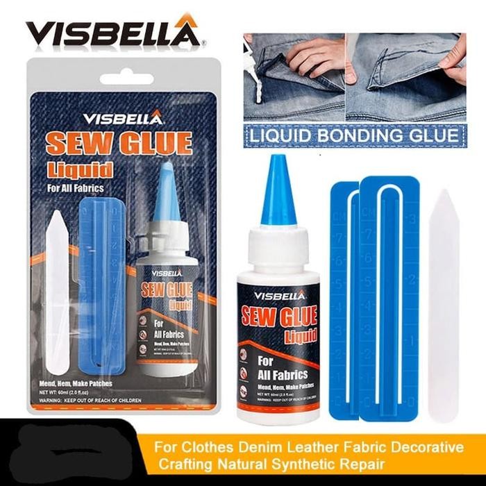 

Stok Baru VISBELLA Cairan Liquid Lem Perekat Khusus Kain Kulit Sew Glue 60ml 255