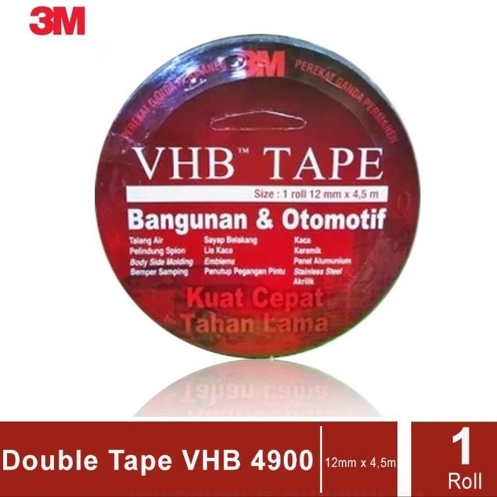 

Stok Baru Double tape 3M VHB merah 12mm x 4,5 meter