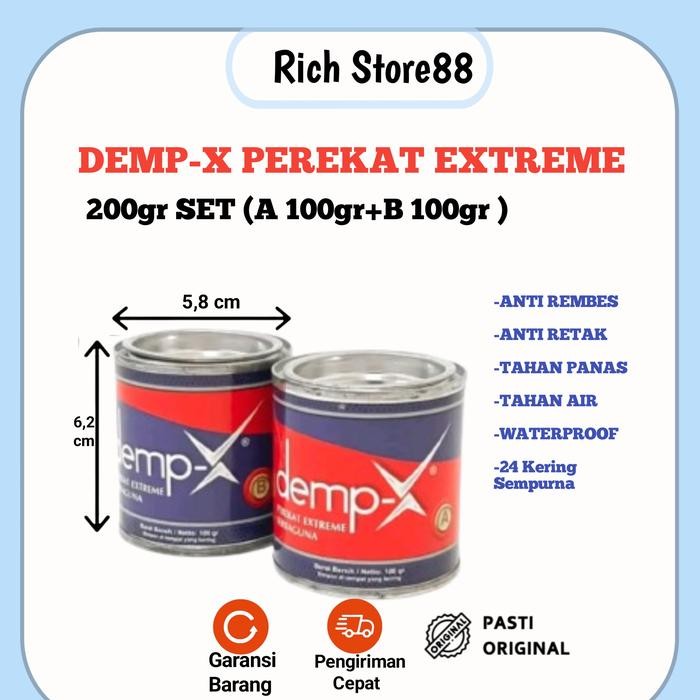 

Stok Baru Demp X Perekat Extreme Serbaguna 200 Gr @ 100 Gr Lem Atasi Bocor Black