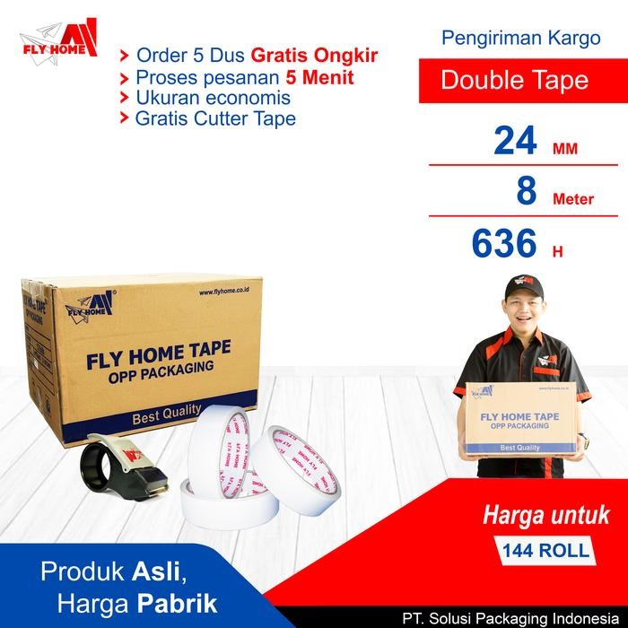 

Stok Baru FLYHOME Double tape 24mm x 8meter 1 dus hotmel 144 roll besar Cargo