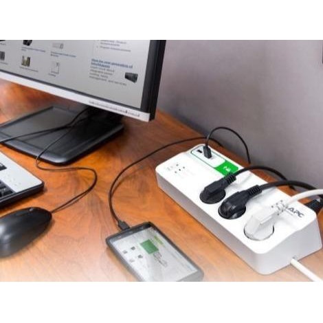 Apc Pm6Ugr Pm6U-Gr Surgearrest 6 Outlets Usb Charger 2 Port