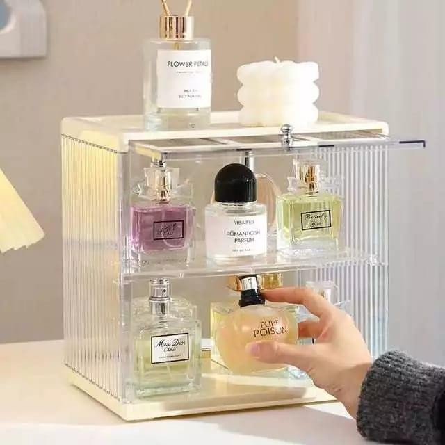 Kotak Display Parfum Kotak Laci Mini Rak Penyimpanan Cangkir Anti Debu