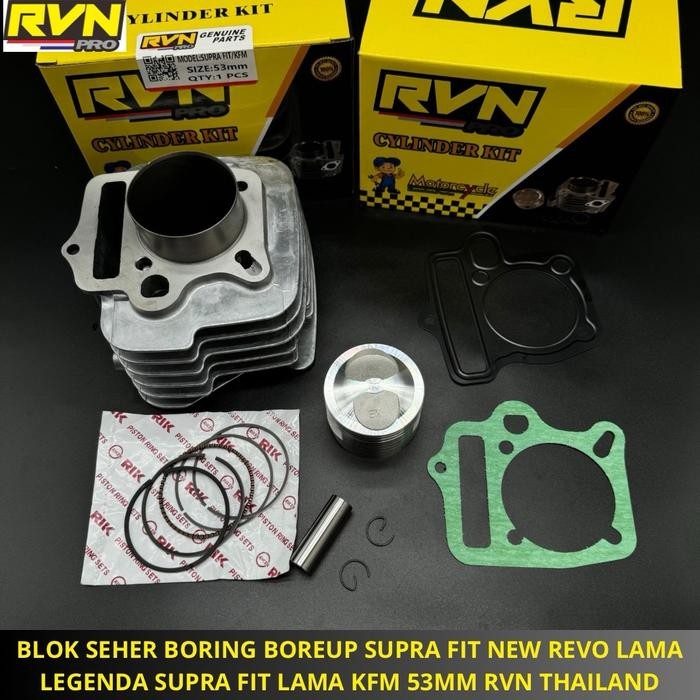 BLOK SEHER BORING PAKET BOREUP BORE UP SUPRA FIT NEW REVO LAMA LEGENDA SUPRA FIT LAMA KFM 53MM 53