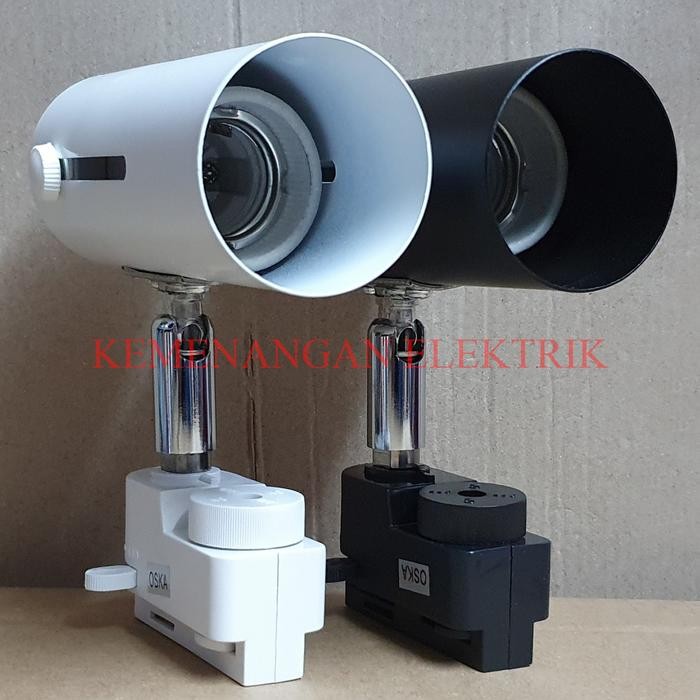 OSKA FITTING LAMPU SOROT TRACK / REL E27 / SPOTLIGHT / KAP SOROT