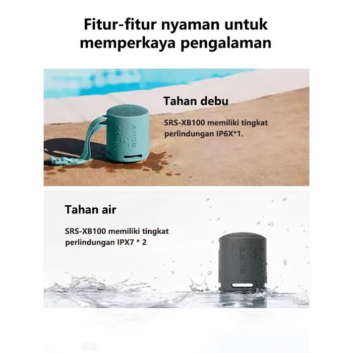 Terlaris Speaker Sony Srs-Xb100 Portable Wireless Speaker Bluetooth Extra Super Bass Battery Up To