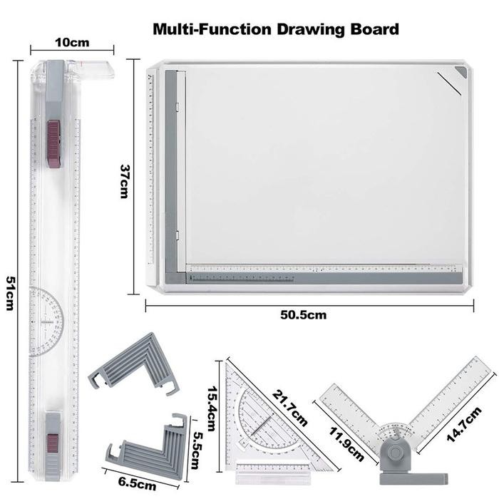 

Terlaris A3 Professional Drawing Board Table Top Architects Technical Design Drafting Parallel Ruler