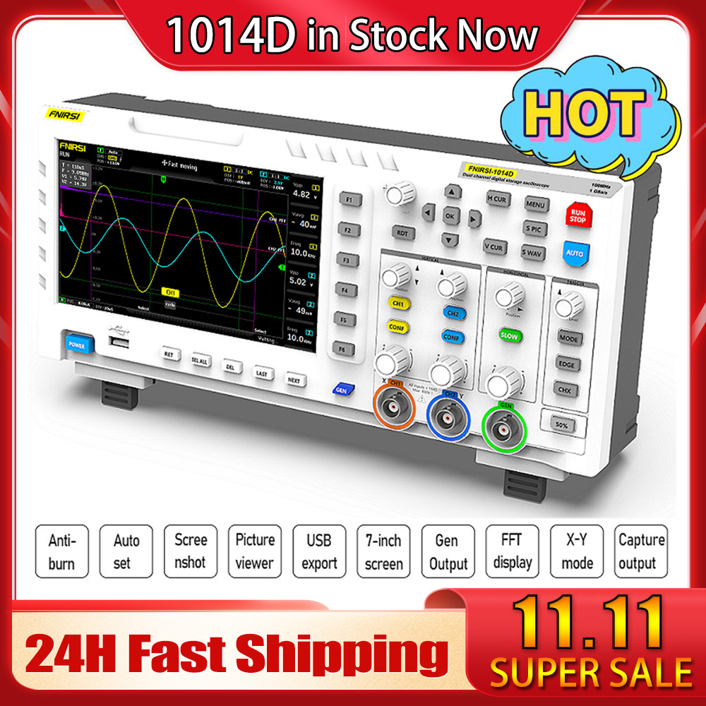 FNIRSI 1014D Portable Digital Oscilloscope 2 In 1 Dual Channel Input