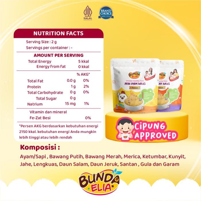 

BARANG TERLARIS Bumbu Bunda By Elia Abon Sehat Non MSG & Pengawet - MPASI Anak