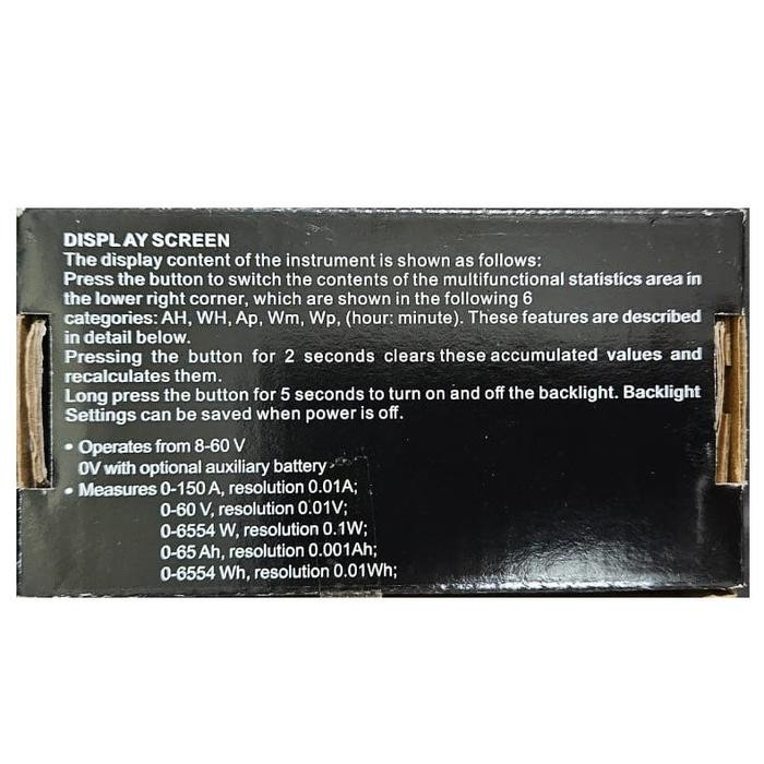 DC Digital Power Meter - Wh Ah Watt Voltage Ampere