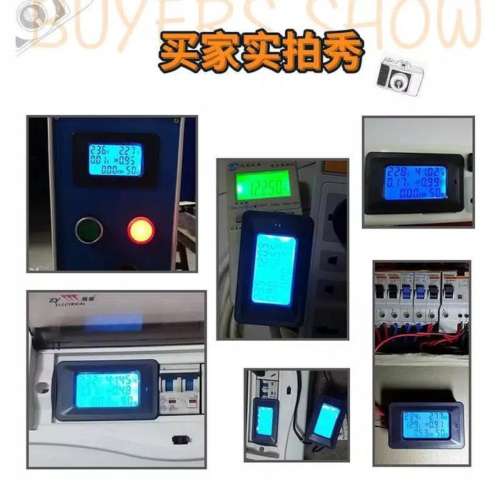 20/100A AC LCD Digital Panel Power Watt Meter Monitor VoltageVoltmeter