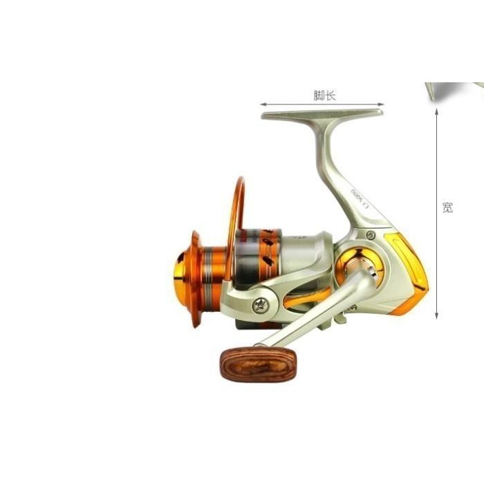 Paling Baik Reel Pancing Yumoshi Ef 8000 Spool Metal Warna Gold 12Bb