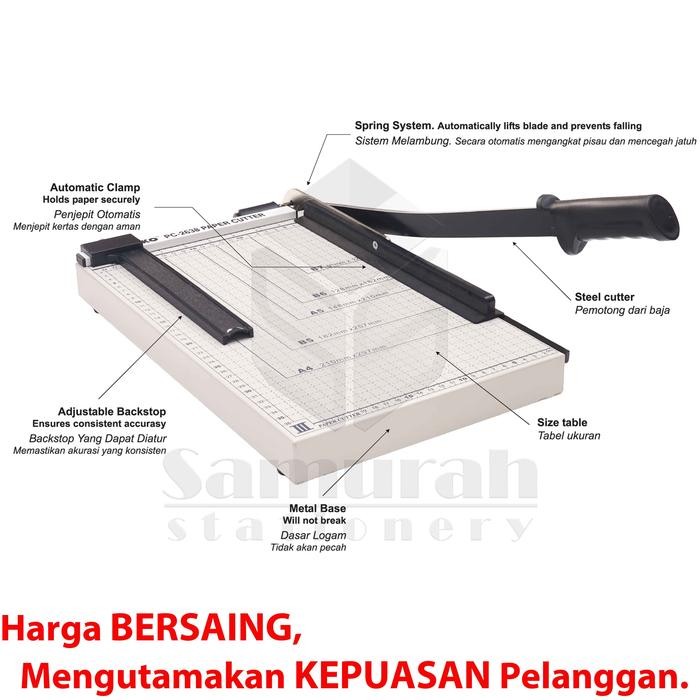 

Paper Cutter F4 Joyko Pc 2638 / Mesin Pemotong Cutting Kertas 26 X 38 Cm / Alat Potong Kertas Foto