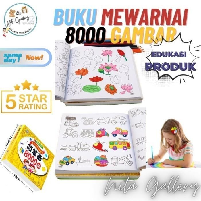 

Buku Gambar Edukasi Mewarnai 8000 TK PAUD Anak Sekolah Belajar / Color