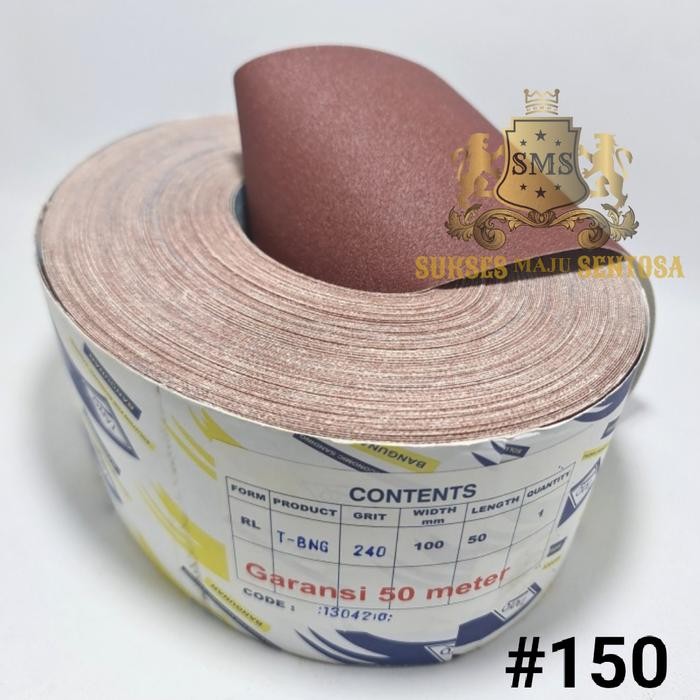 AMPLAS ROLL METERAN GRIT#150 TAIYO/AMPLAS BESI KAYU TEMBOK HARGA 1 ROL
