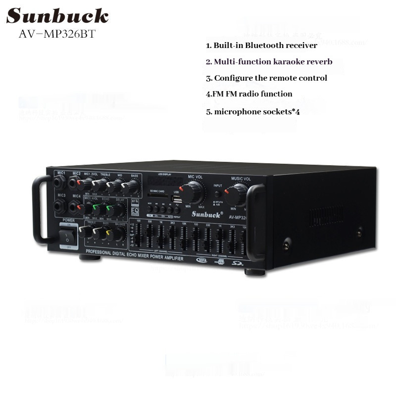 SUNBUCK Sound Amplifier Home Car Bluetooth Audio Power Amplifier EQ Equalization Card Receiver