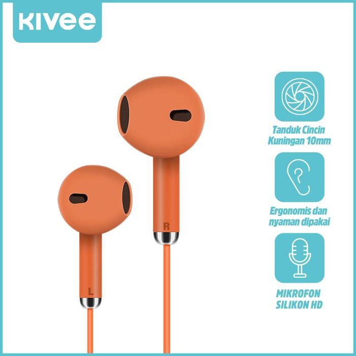 KIVEE 3.5mm Wired Headphones In Ear Headset Wired Earphones with Microphone ereo Eauds Sports