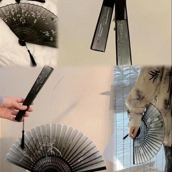 Pesta_Genz Kipas Tangan Jepang Ancient Style Folding Fan Souvenir Gaya