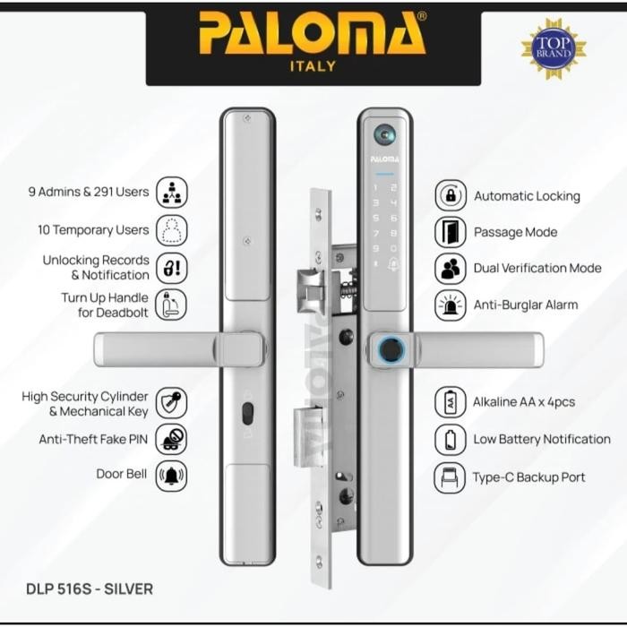 Mantab Paloma Smart Lock Kunci Pintu Digital Slim Door Frame Aluminium Smart Door Lock Smart Home
