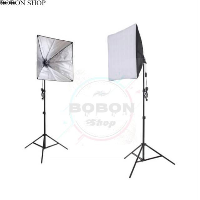 Terbaru Paket Softbox Reflektor + Stand - Softbox Light Stand Single Lamp E27 Cod