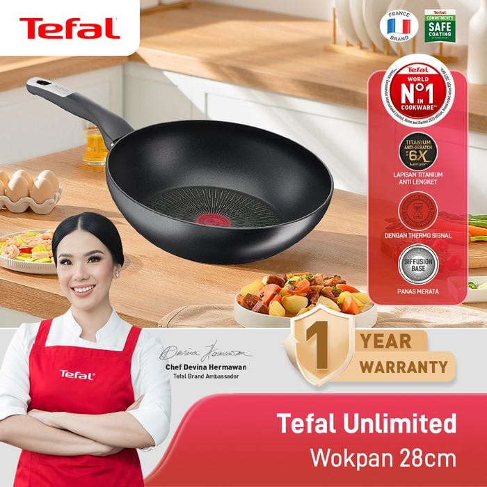 PREMIUM Tefal Unlimited Wokpan 28cm - Premium Cookware / Wajan Anti Lengket